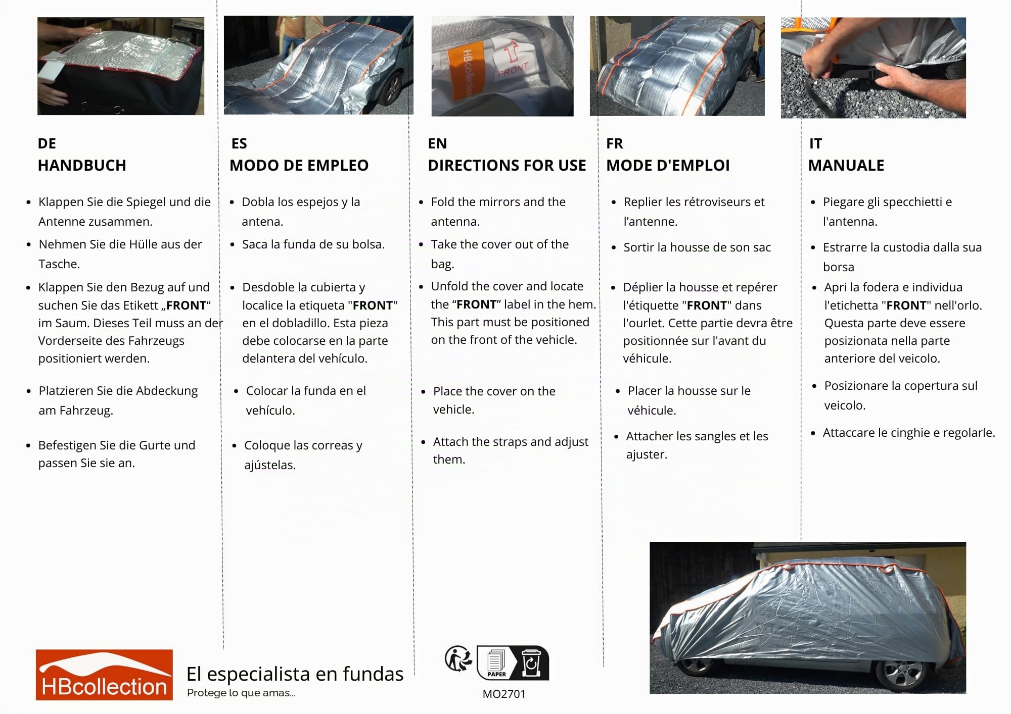 HBCOLLECTION Cubierta antigranizo para Coche, Funda antigranizo para Coche, Funda Repelente al Agua antigranizo para automóvil,gris,XL-5.30m