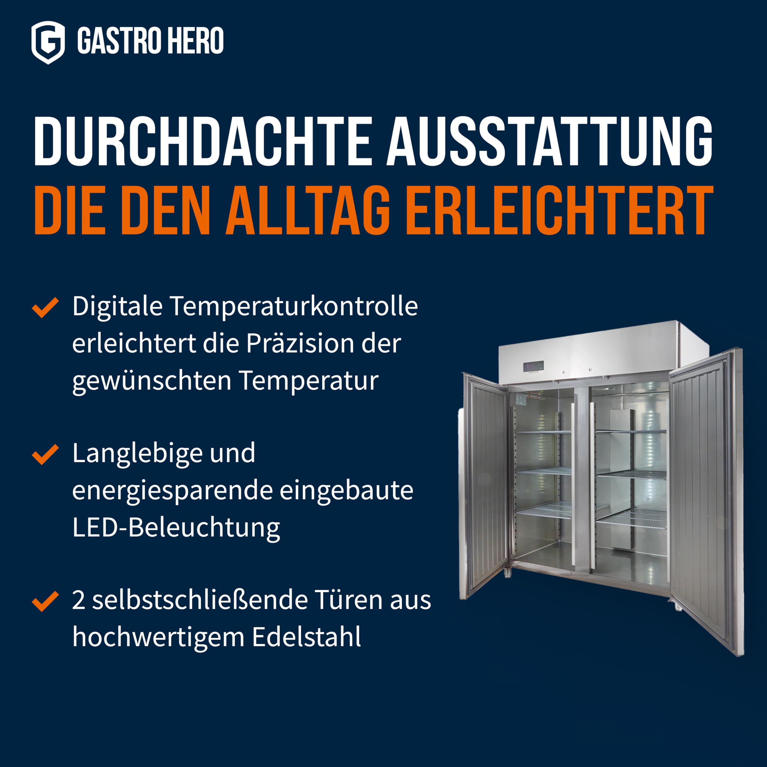 GastroHero Refrigerator ECO 1300 GN 2/1 Monobloc | CHR Catering Supplies