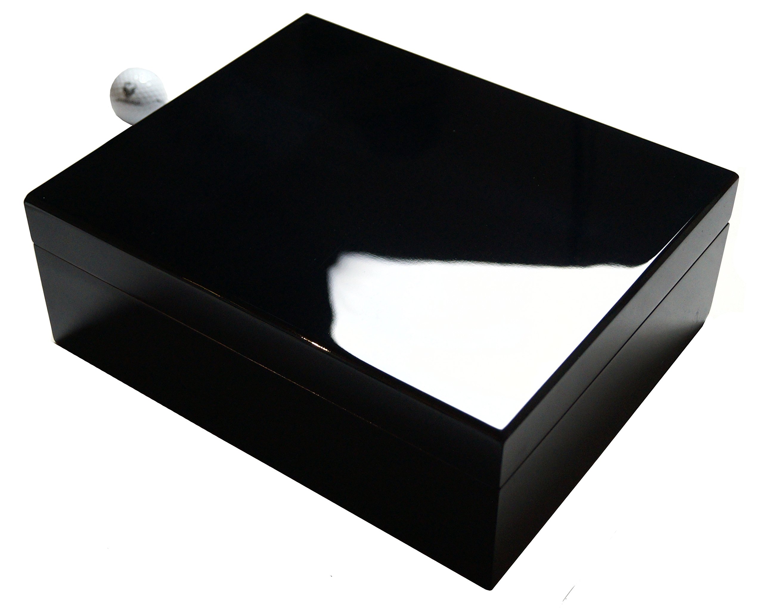 GERMANUS "Prandium" Premium Zigarren Humidor mit Digital Hygrometer in Schwarz für ca. 100 Zigarren