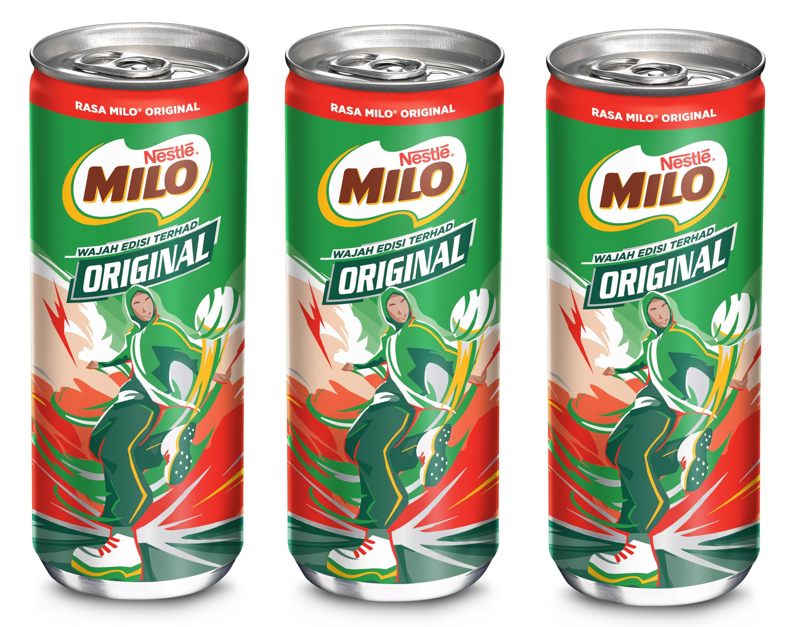 Nestles Milo Original Chocolate Malt Drink, 240ml, Pack of 3 Cans (Malaysia)