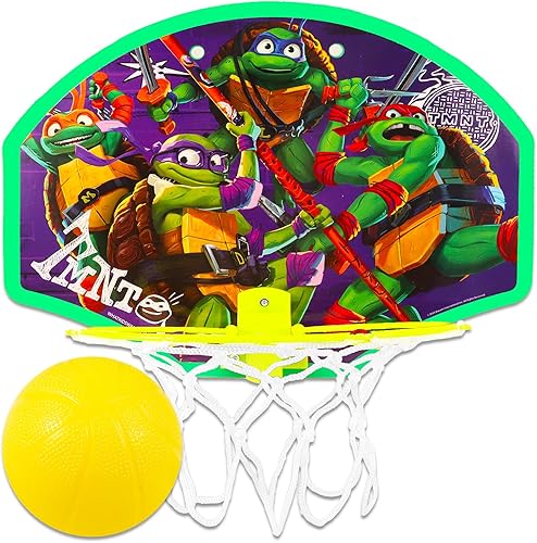 Miniatura 2 de Teenage Mutant Ninja Turtles Paquete de aro de baloncesto - TMNT Indoor Basketball Hoop TMNT Toys Plus Pegatinas, Más  TMNT Juguetes y juegos para