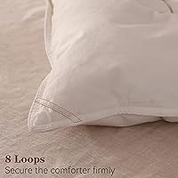 Vista 7 de Edredón de plumón 90% de pato, tamaño individual, color blanco, funda de edredón 100% algodón con 8 pestañas de esquina (tamaño individual