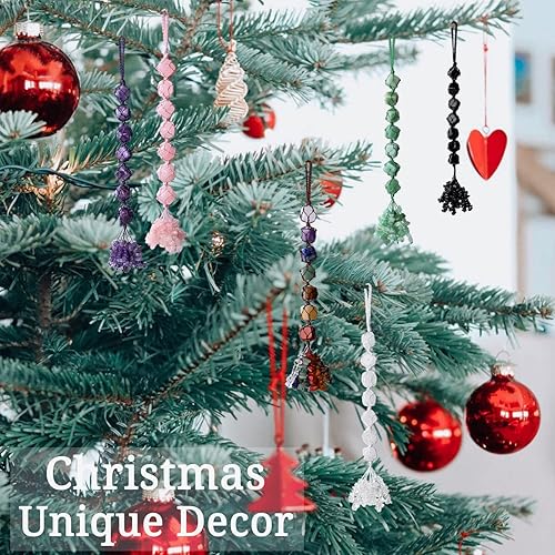 Miniatura 5 de DUQGUHO Cristales de cuarzo rosa cristales curativos piedras preciosas pulidas adornos colgantes de bruja espiritual hippie bohemio decoración de