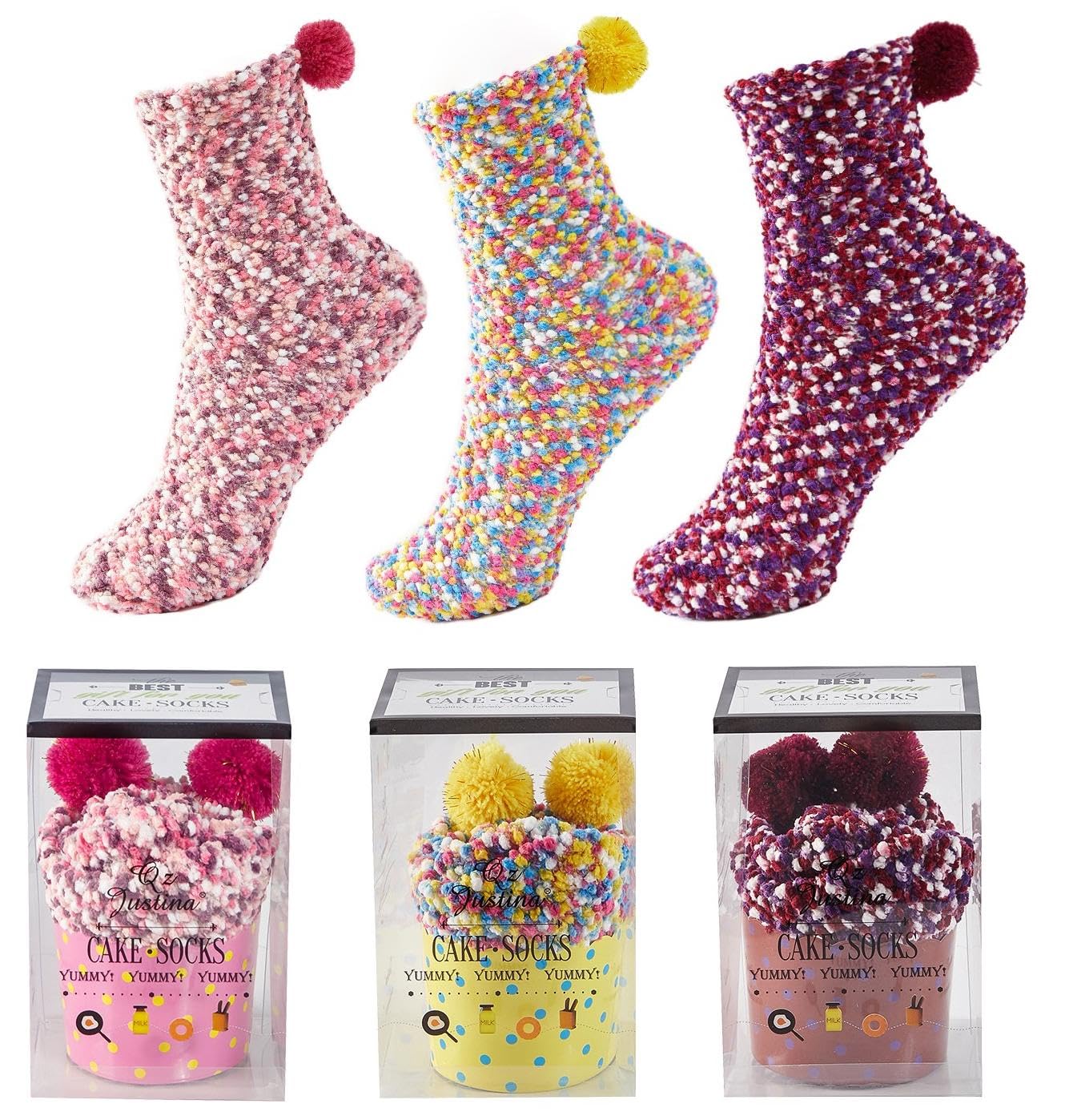 JARSEEN 2/3 Confezione Regalo Calzini Natale Calze San Valentino Caldi Donna Super Morbidi Calzettoni DIY