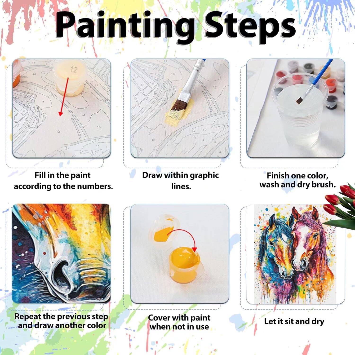 Pintar por Numeros Adultos pintar por numeros niños manualidades niños 10 años, DIY Pintar por Números de Pincel y Pintura acrílica Decoraciones para el Hogar Manualidades, sin Marco 60x80cm C-132