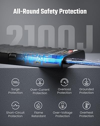 Miniatura 8 de SUPERDANNY Protector contra sobretensiones de carga rápida tipo C de 45 W con lámpara de abrazadera de arquitecto que cuida los ojos con cuello de