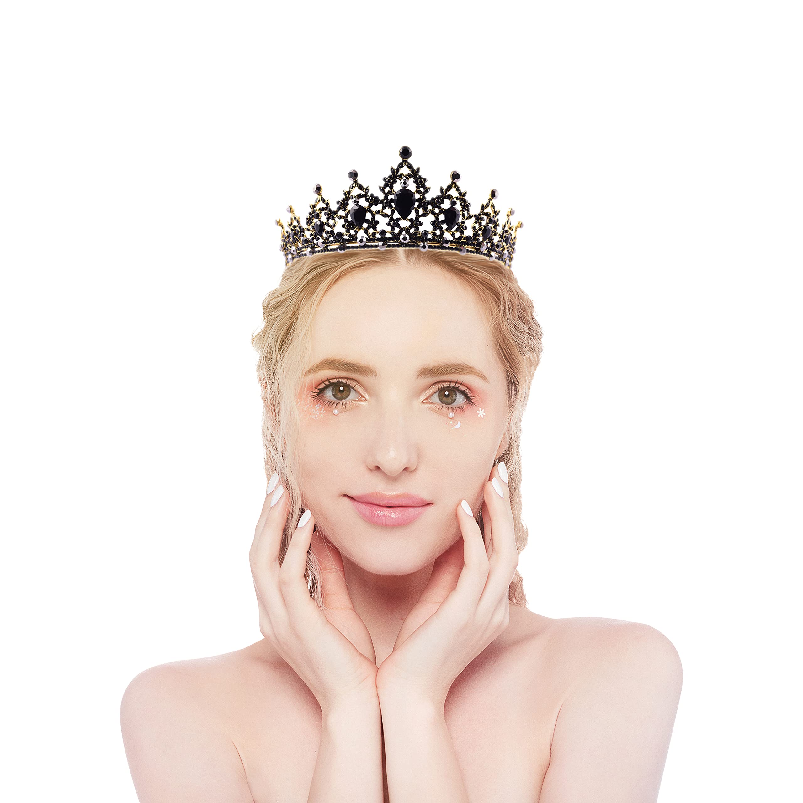 Baroque Queen Crown, BLINGINBOX Rhinestone Crowns Princess Crown Bridal