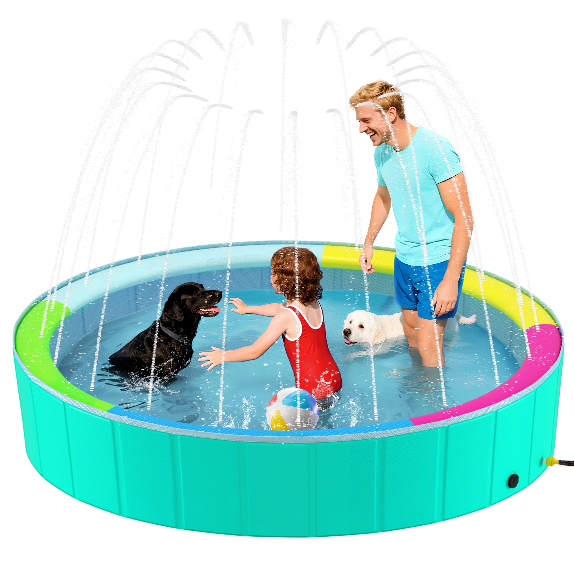 Photo 1 of ***FACTORY SEALED ***
Heeyoo Foldable Dog Pool - Portable PVC Pet Swimming Tub, 97" x 16"
