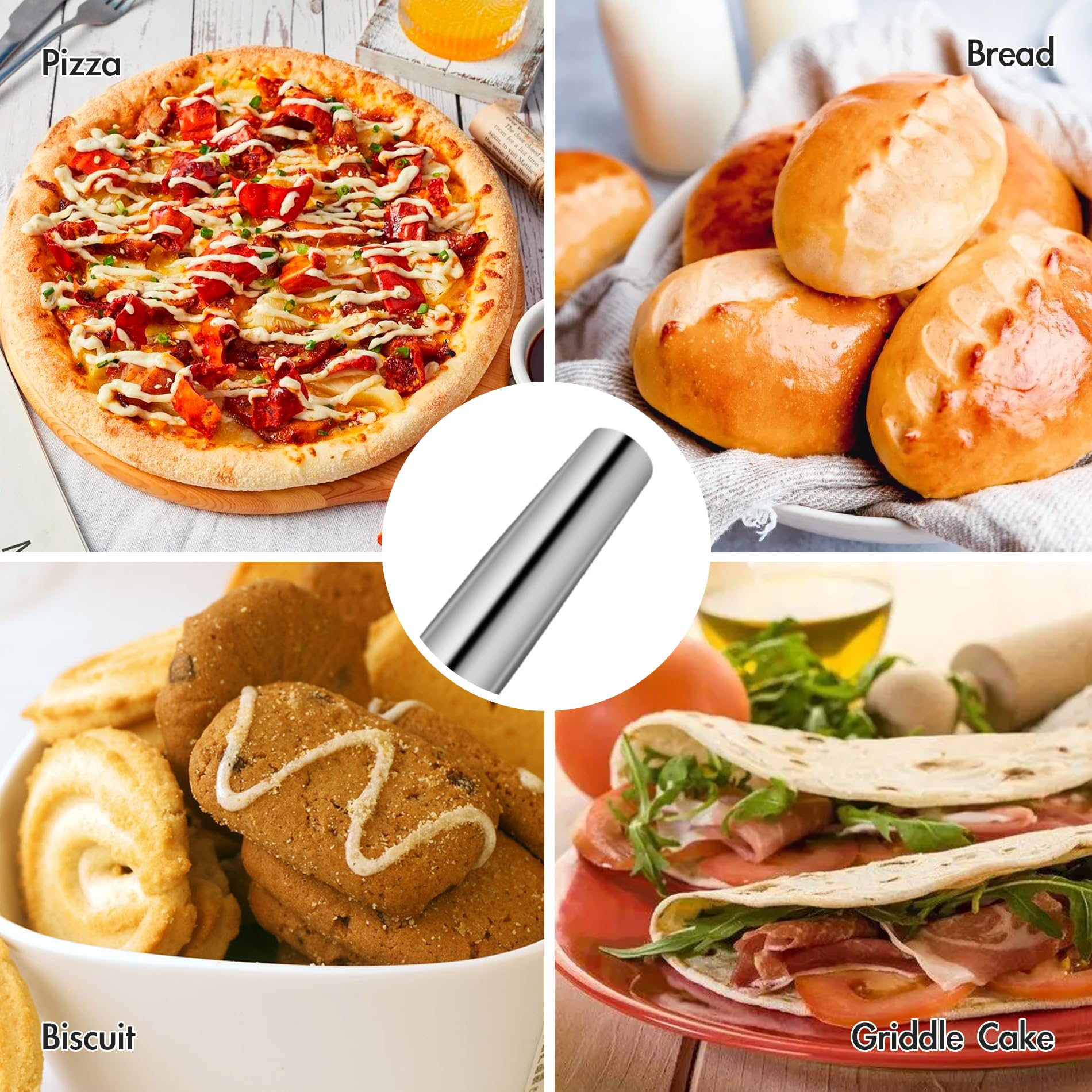 Matterello In Acciaio Inox 40cm | Antiaderente, Per Pizza, Pasta Sfoglia E Dolci - Foto 6