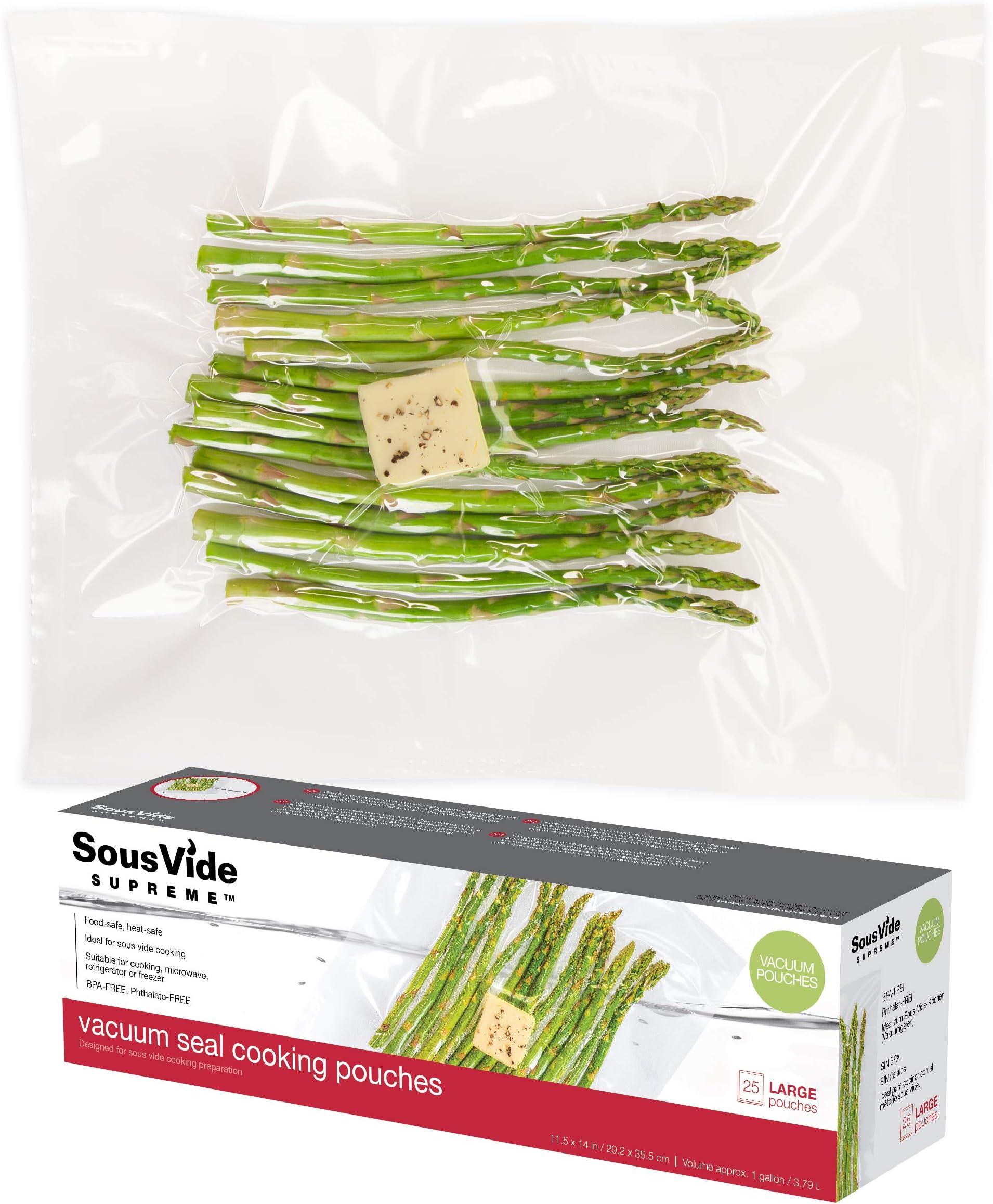 SousVide Supreme Vacuum Seal Cooking Pouches, 11x16 inches,1 Gallon, 25 Pouches