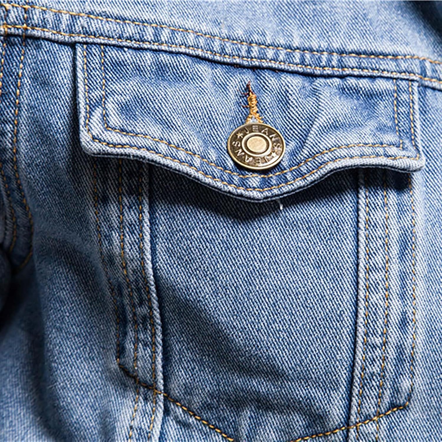 Mens Denim Jacket Casual Lapel Long Sleeve Slim Fit Button Down Coat Fall Fashion Trucker Cowboy Outwear 2025