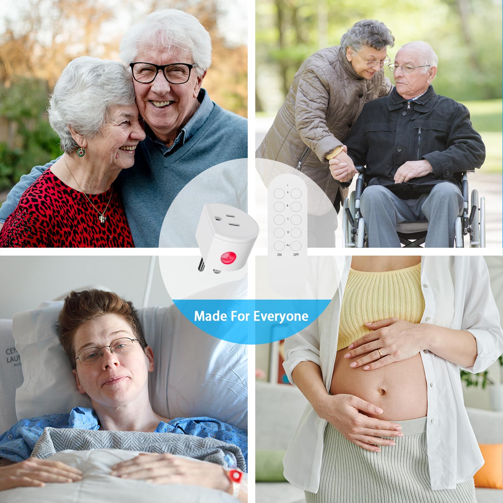 SURNICE Remote Control Outlet 10A Wireless Light Switch for Household Appliances 130 FT Range Smart Plug with Remote — view 6