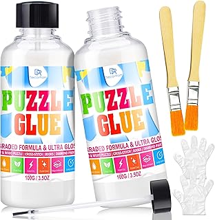Comprar Pegamento Puzzle Transparente - Kit Conservación 200ml con Aplicador Preciso, Secado Rápido, No Tóxico, Soluble en Agua, para 5000 Piezas, Ideal para Enmarcado, Accesorios Puzzle Adultos