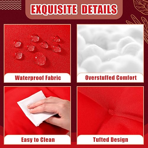 Miniatura 3 de Barydat 4 cojines para sillas de exterior de 18.9 x 18.9 pulgadas, cojines para muebles de patio, cojín de asiento con esquinas redondas para silla