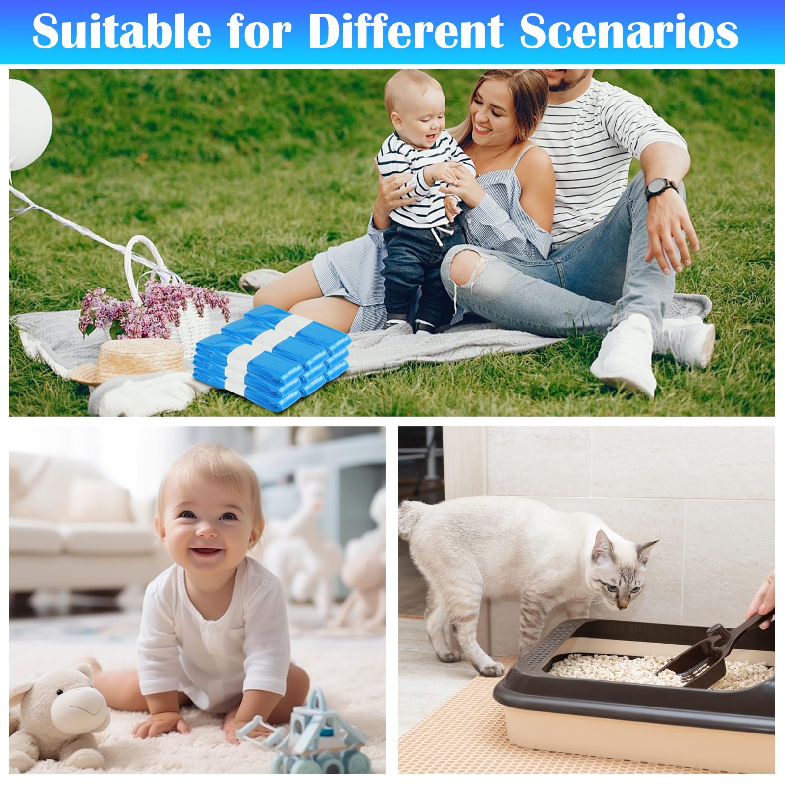 20 Pièces Recharge Poubelle a Couche, 4.5M Sac Poubelle Universelles Grande Capacité, Résistance Anti-odeur, Compatible avec Bebe Chats Poubelle Couche Tommee Tippee, Angelcare