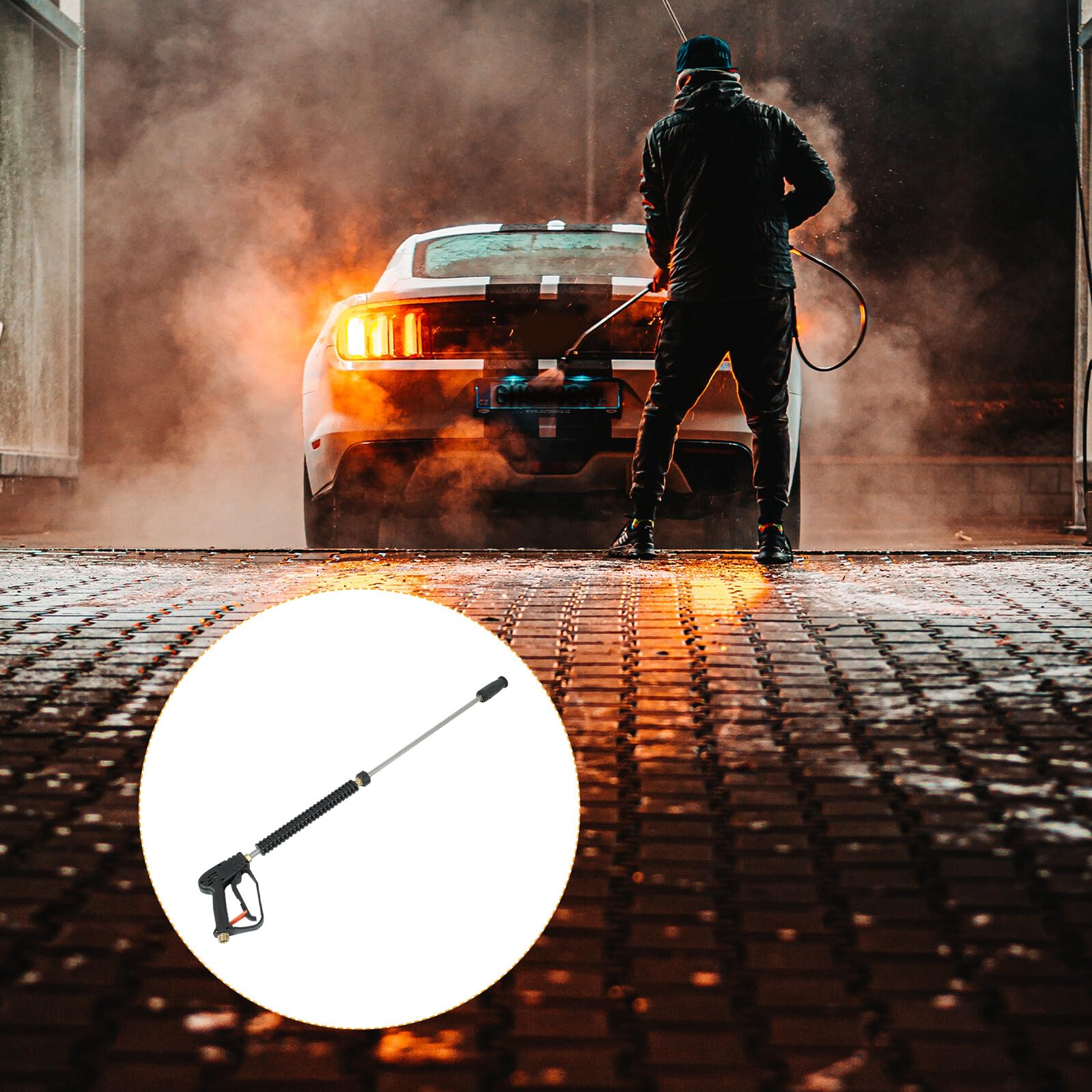 Homoyoyo Boquilla Ajustable para Lavadora Presión Kit de Boquillas Profesionales para Lavado de Coches y Limpieza de Patios Compatible con Hidrolimpiadoras de Gas con Accesorios