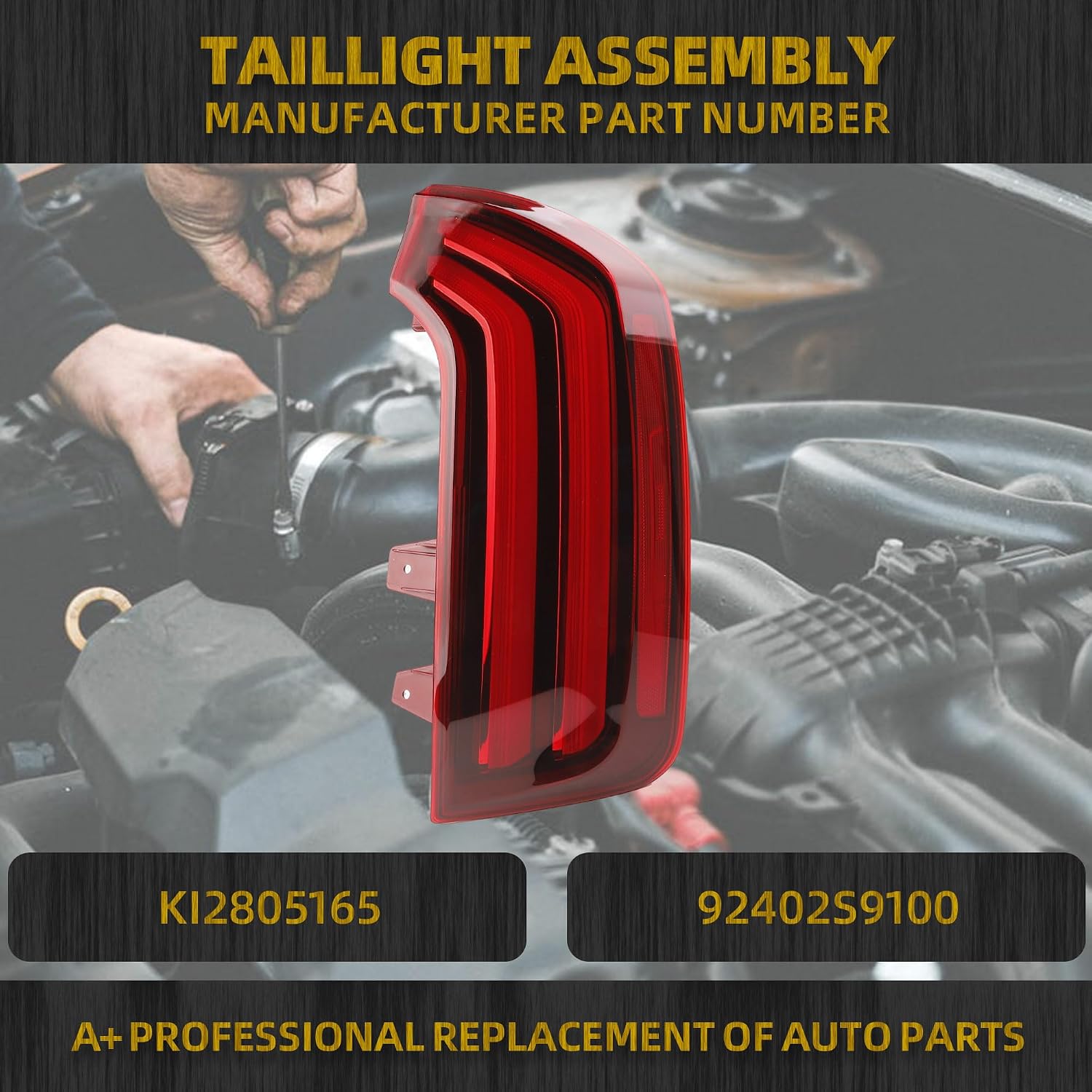 Dasbecan Tail Light Assembly Compatible with 2020 2021 2022 Kia Telluride Ex Sx Sport LED Rear Lamp Taillight Right Passenger Side Replace#KI2805165 92402S9100