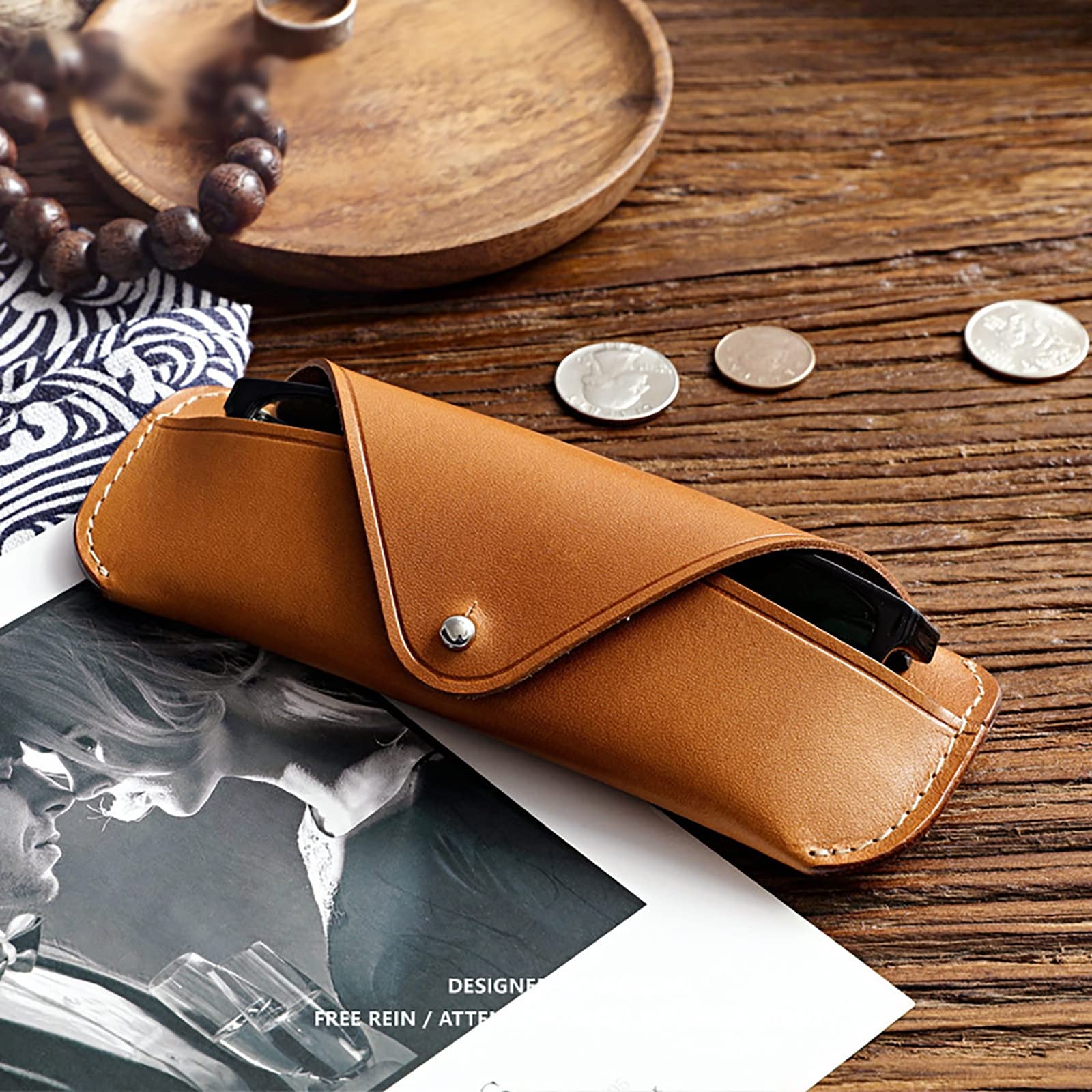 Amazon.co.jp: メガネケース 眼鏡ケース ヴィンテージレザーメガネ