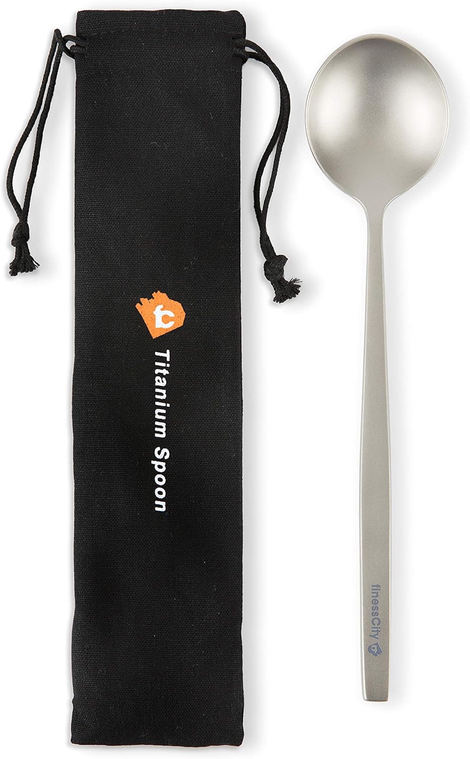 Titanium Long Handled Spoon with a Biggest Bowl, 8.7 inch