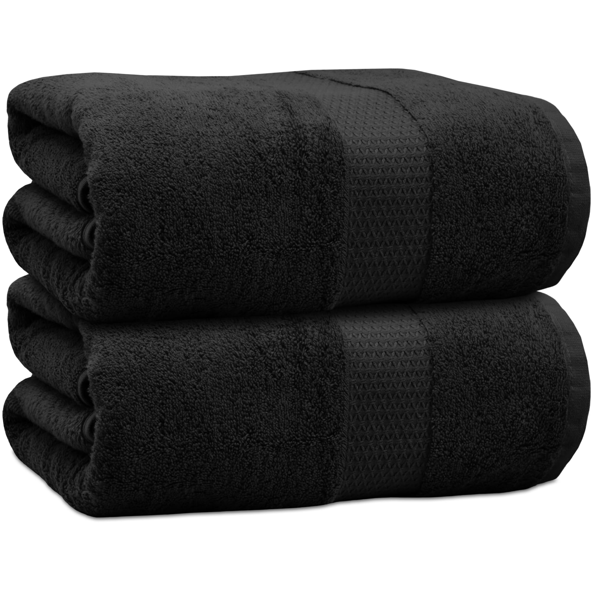 Towelogy 2-Piece Bath Towel Set – 100% Combed Cotton Ultra Soft, Quick-Dry, Highly Absorbent | Hotel & Spa Quality (Noir, Bath Towels (70x125cm))