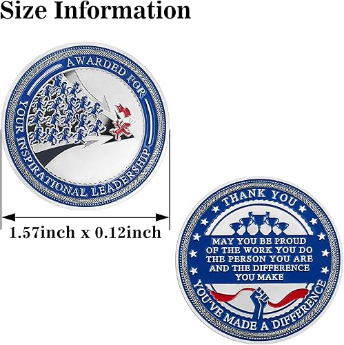 Miniatura 4 de Juego de 5 monedas de liderazgo, regalo de premio de agradecimiento para empleados, monedas inspiradoras a granel para compañeros de trabajo,