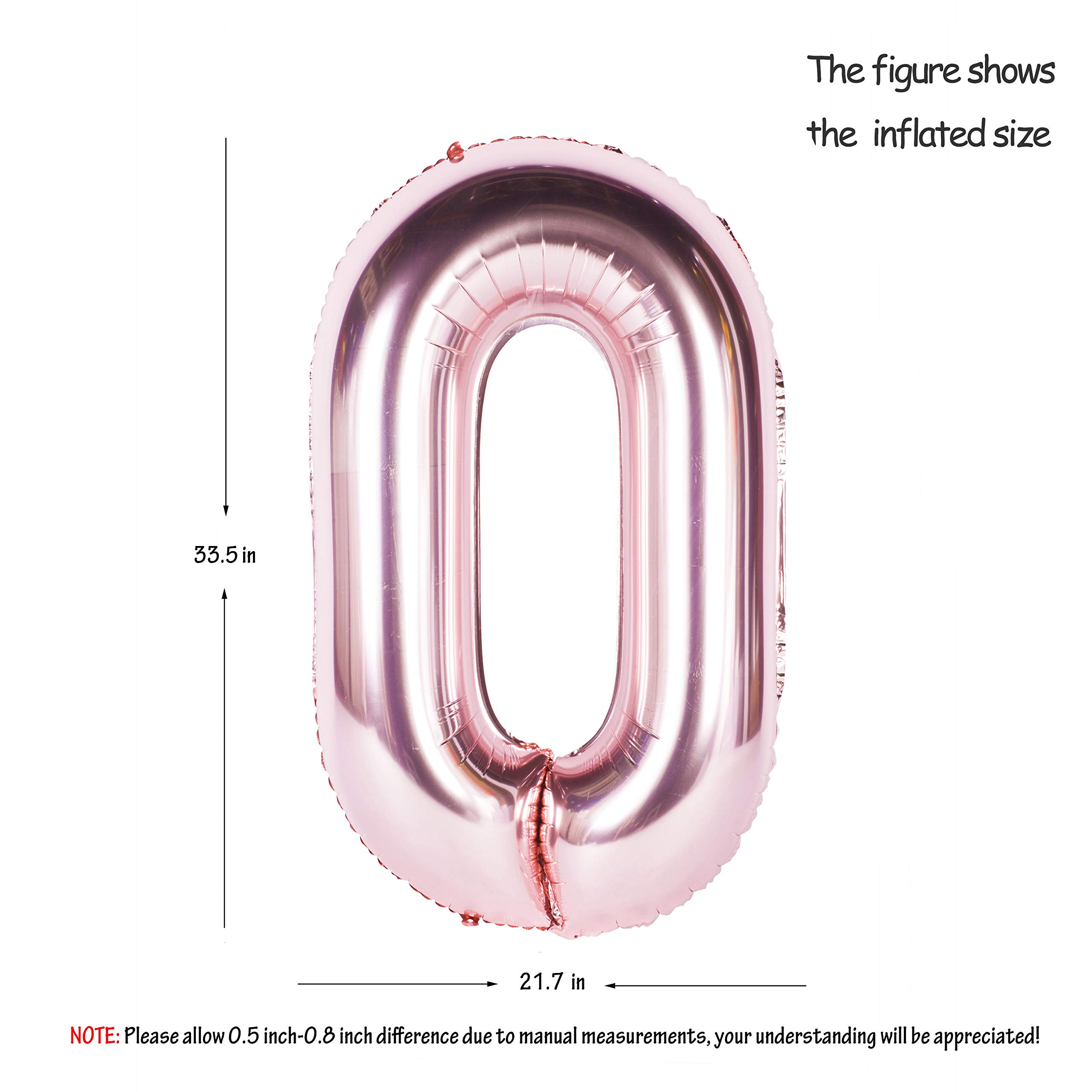 Red 0 balloon 40 Inch Giant Helium Foil Number 0 to 9 Red Balloon Birthday Wedding Party Digital Decorations (Number 0) — view 291