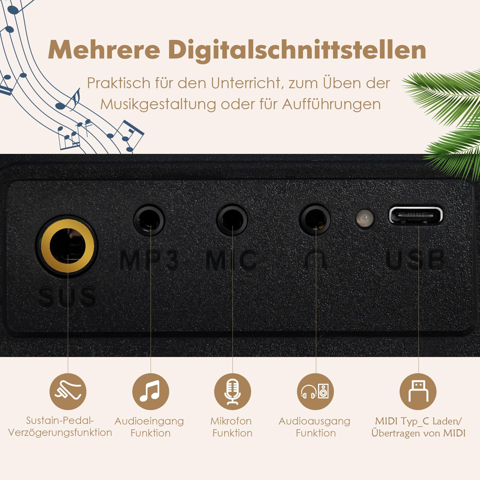 GOPLUS Pianino cyfrowe z 88 klawiszami, keyboard w pełnym rozmiarze, przenośne pianino elektryczne z torbą, pedał mocujący, funkcja dzielenia, Bluetooth i tryb nauczania, idealne dla dzieci i