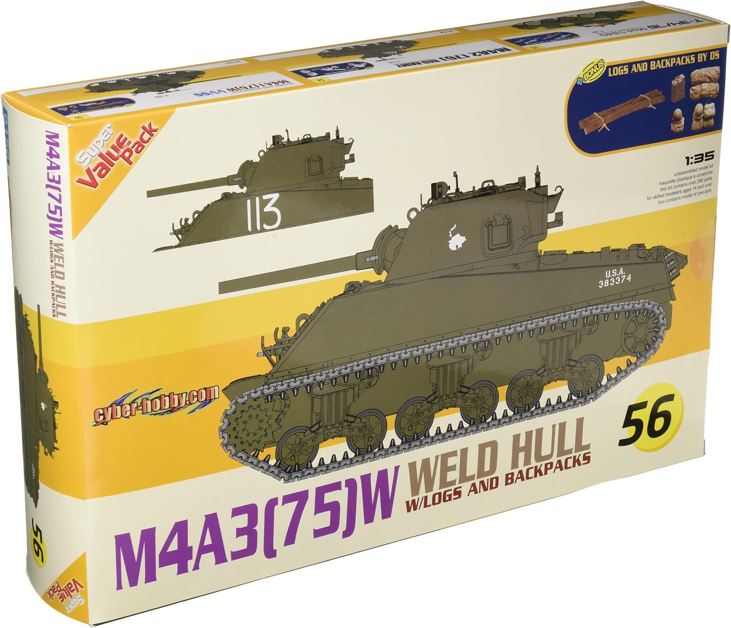 Cyber Hobby 1/35 M4A3(75) W Welded Hull Orange Model Kit
