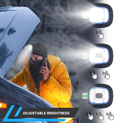 Miniatura 2 de Pasamontañas con luz LED recargable, resistente al agua, máscara térmica unisex de cara completa para actividades al aire libre, luz manos libres,