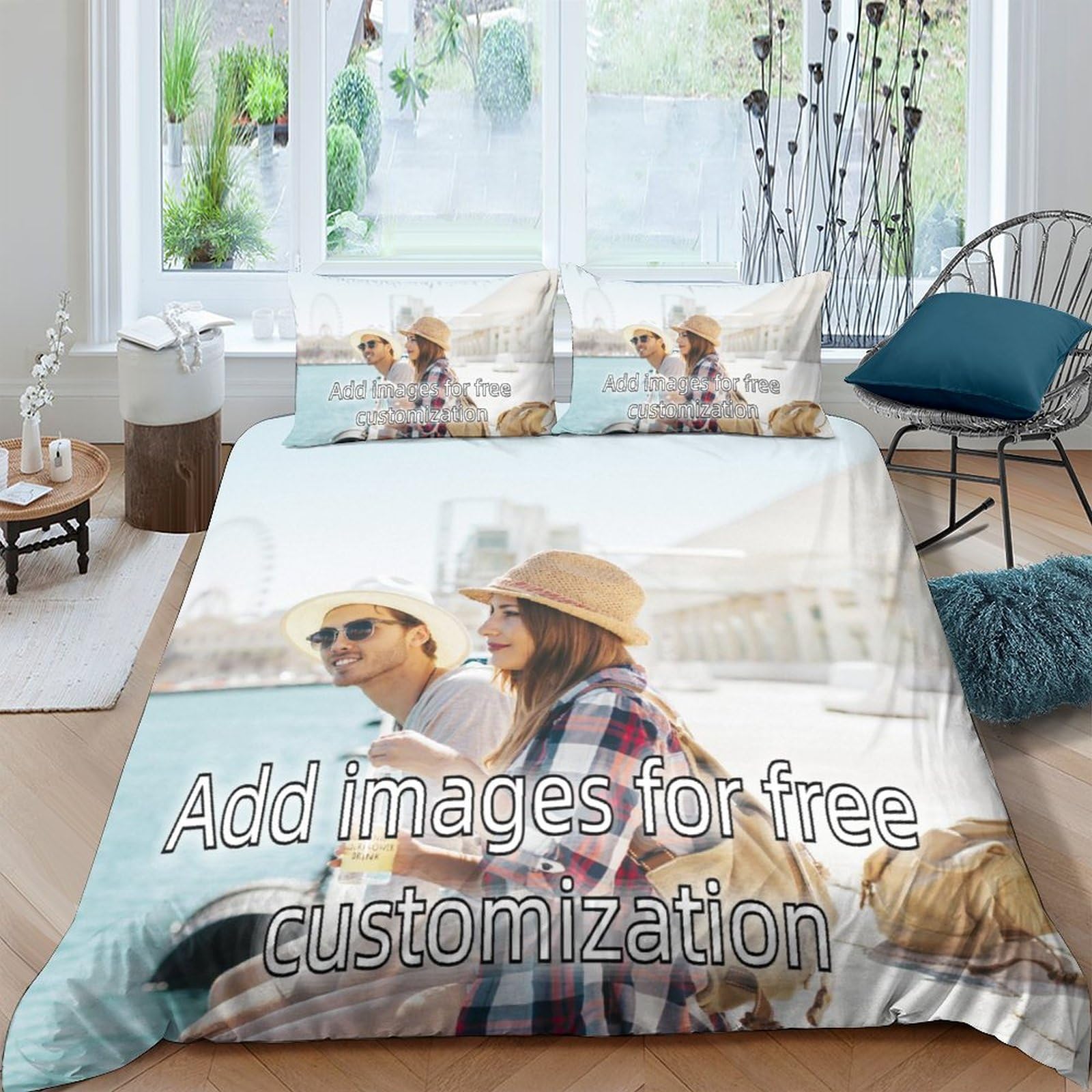Housse de couette personnalisée photo IOFEER microfibre double 200x200