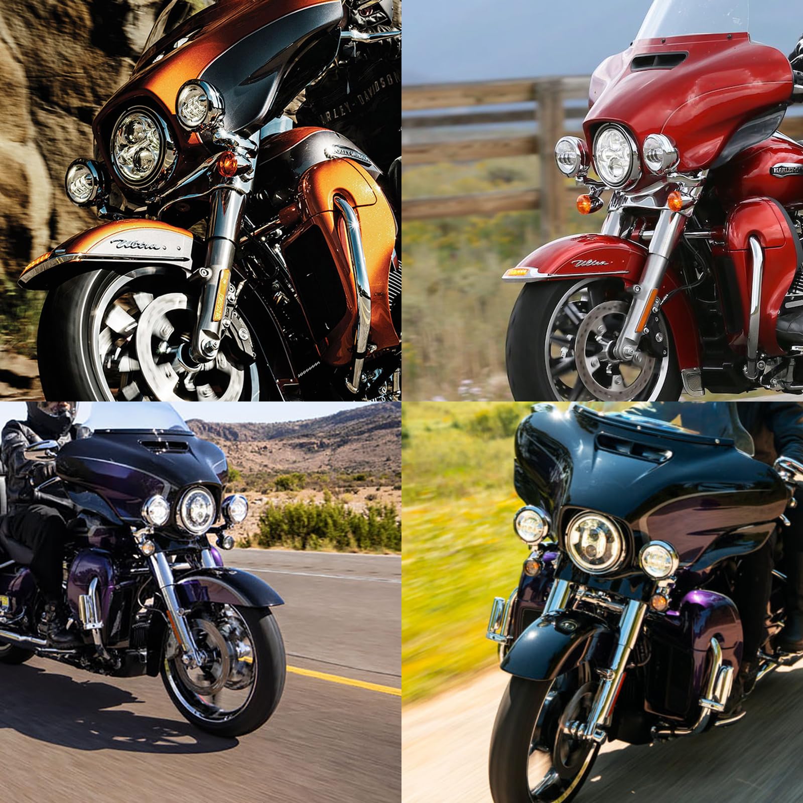 4.5'' LED Auxiliary Spotlight Turn Signal lights For harley CVO Street electra Glide Fog Light Bracket Chrome Trike FLHXXX