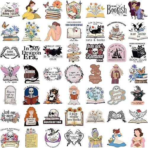 Vista 7 de 100 calcomanías para libros, calcomanías de lectura, calcomanías de libro para botellas de agua, accesorios de libros, ofertas de biblioteca