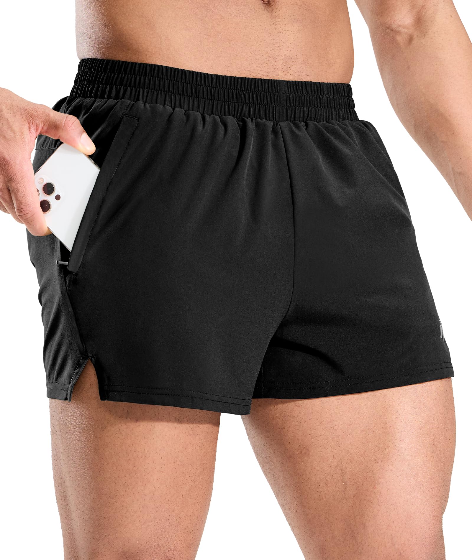 Nepest Mens 3 Running Short with Liner Quick Dry Lightweight Athletic Workout Gym Shorts with Zipper Pocket