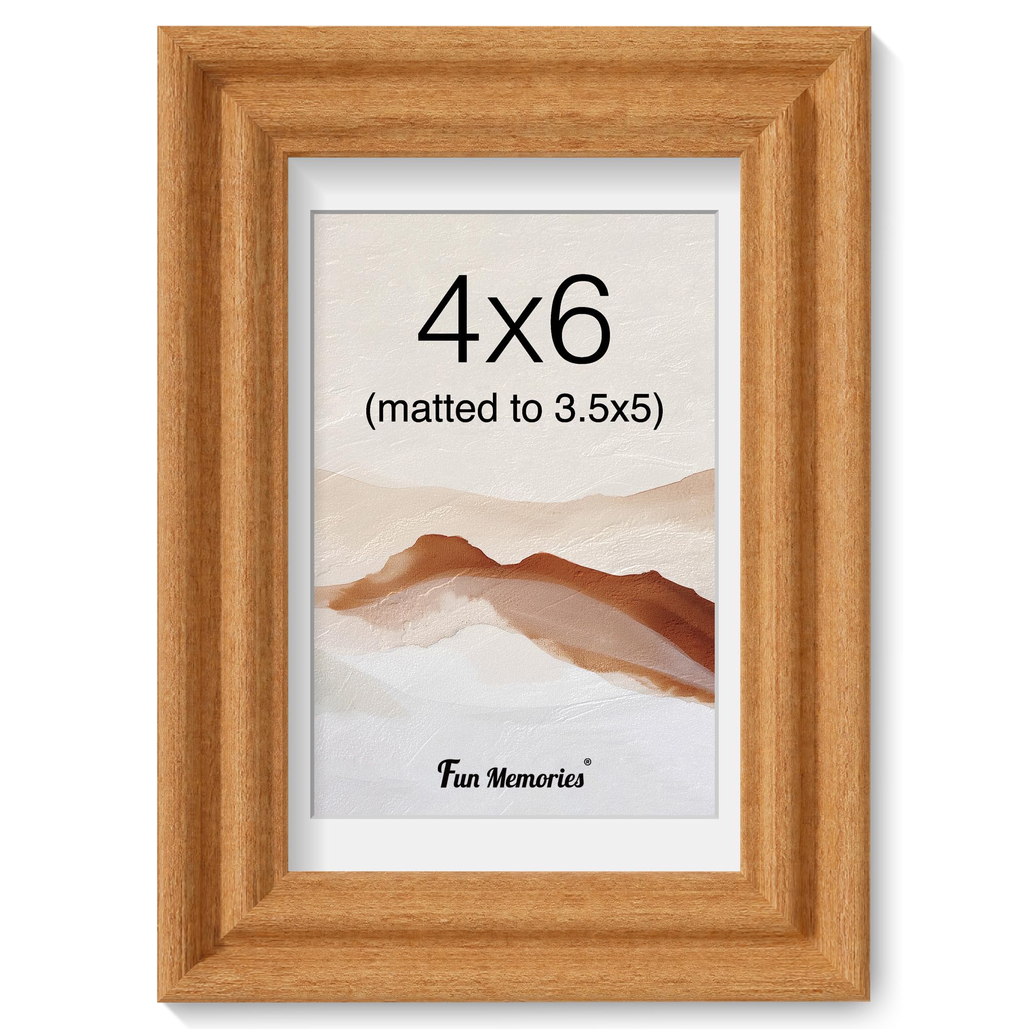 4 x 6 Picture Frame, Solid Teak Wood Picture Frame, 4x6 Photo Frame with High Tempered Glass, Display Photo 3.5x5 with Mat or 4x6 without, Photo Frame for Wall & Tabletop Display, 1 Pack โ image 1