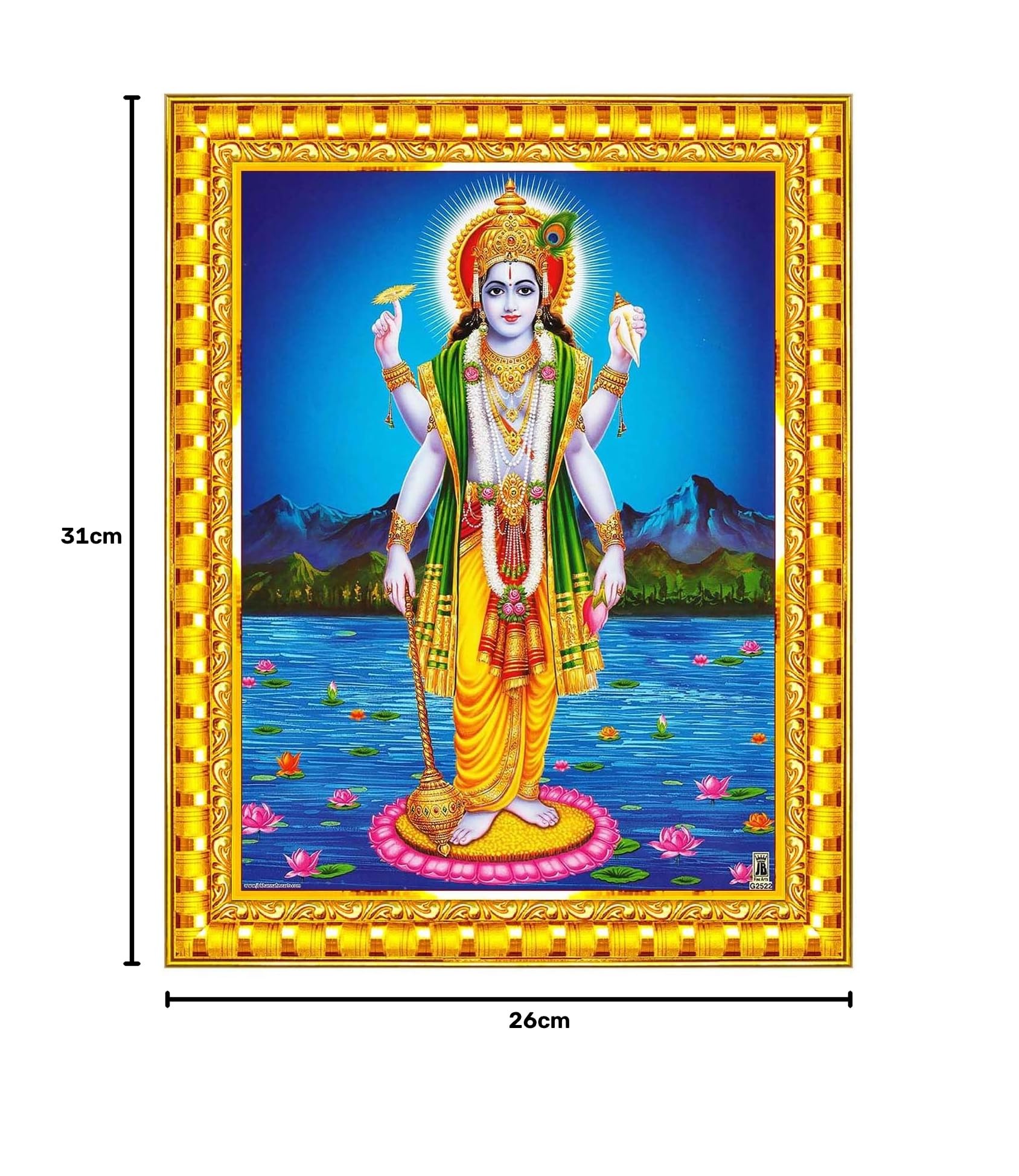 Lord Vishnu Wall Painting - Spiritual Home Decor -8 Lord Vishnu Wall Painting - Spiritual Home Decor -8