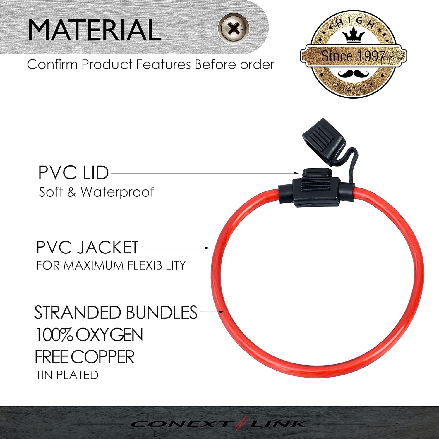 Conext Link LFH10ATM-5 Loop ATM Fuse Holder with Cover Without Fuse 5 Pack (10 Gauge)
