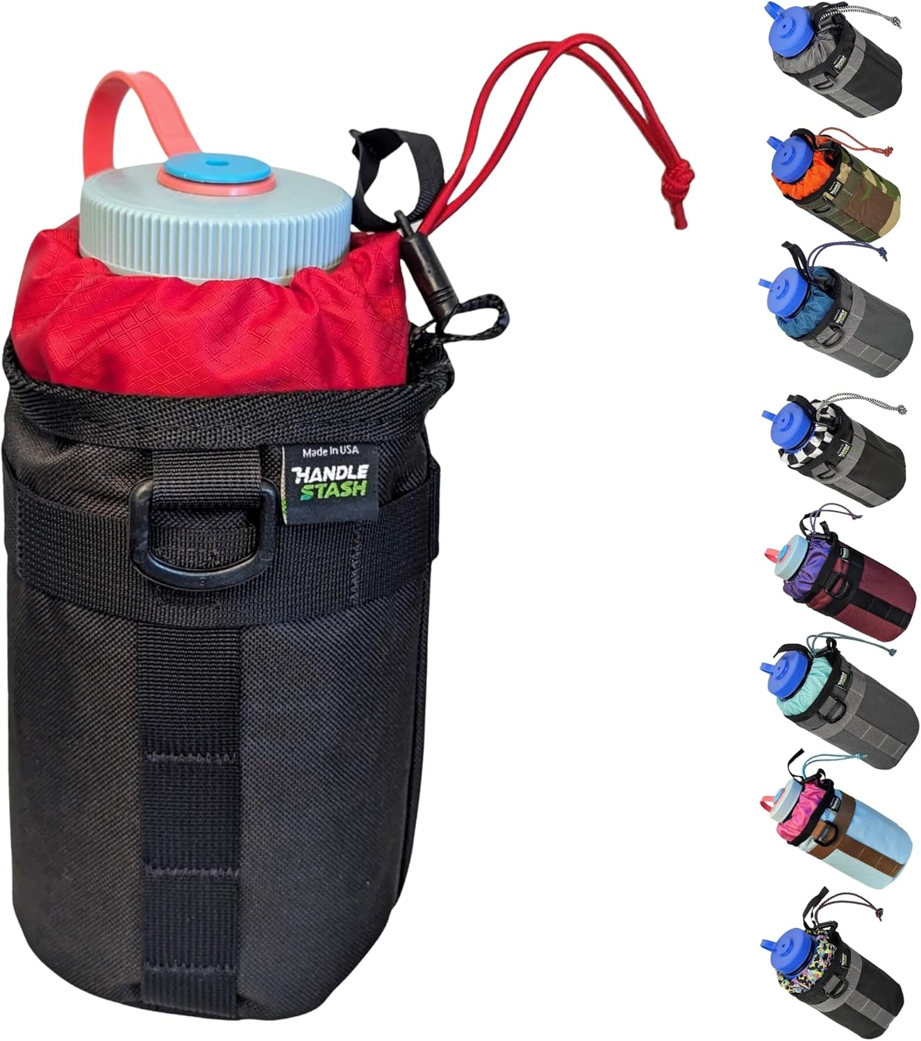 Stem Bag Insulated Water Bottle Bag (Luci) | Holds Ice for 7+ Hours | Water Resistant Bottle Holder with 2 Extra Long Buckle Straps & 1 Hook-and-Loop Support Strap | Bike Accessories | Made in USA