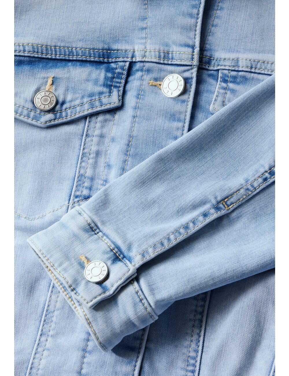 Street One Damen A212419 Jeansjacke im Bleached-Look