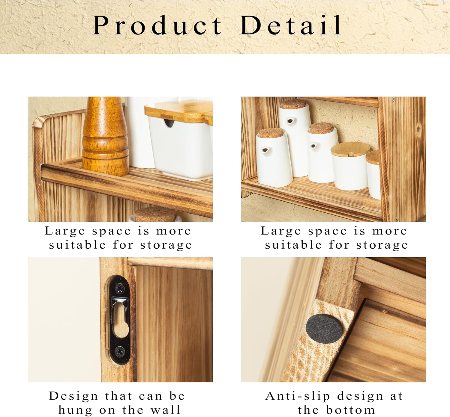 Large 2-Tier Wood Spice Rack, 15.7×7.9×12 a countertop Organizer for Kitchen and Bathroom Storage, Display of Cosmetics 2, SR-2
