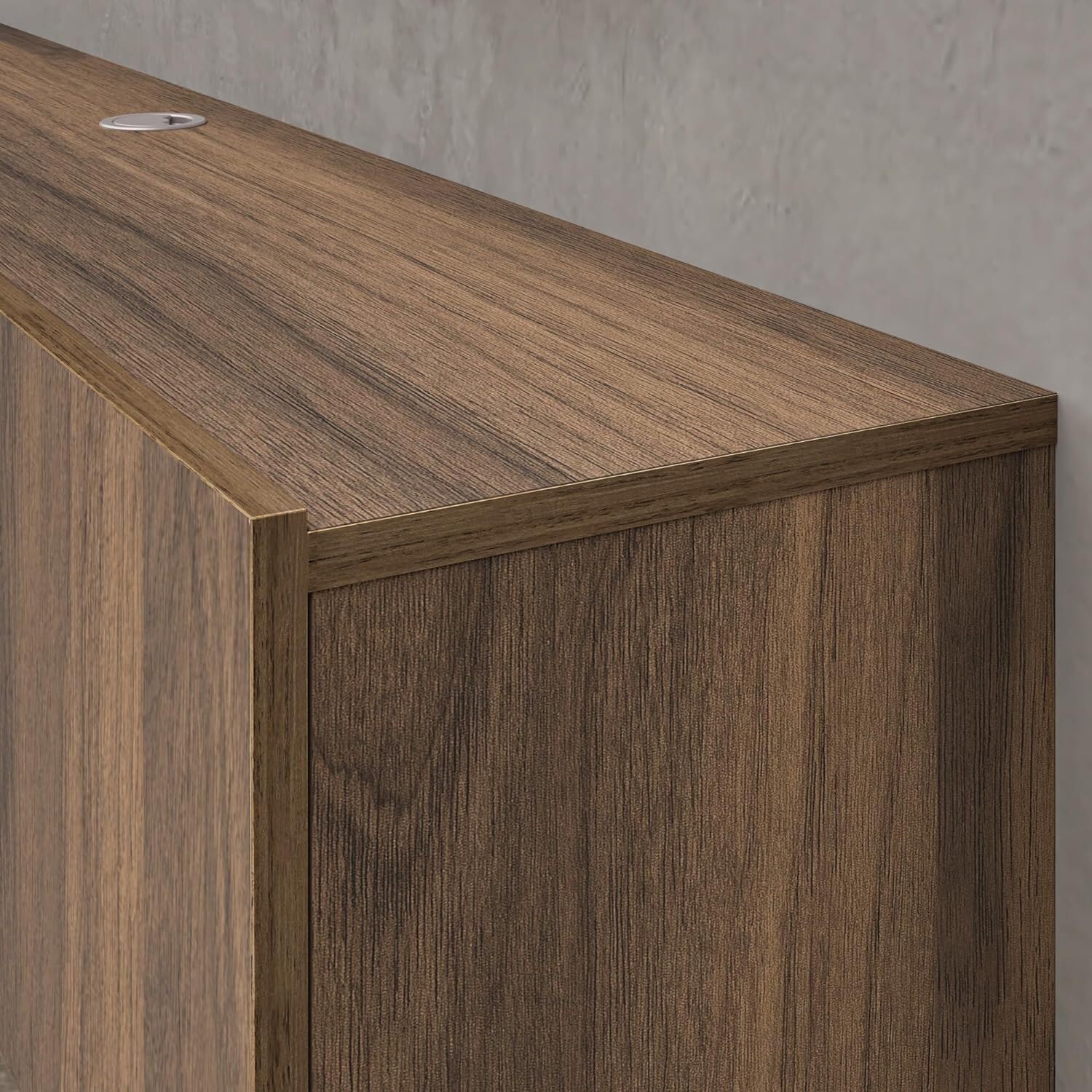 HomeStock Floating TV Stand Wall Mounted Entertainment Center for 75" TV Walnut