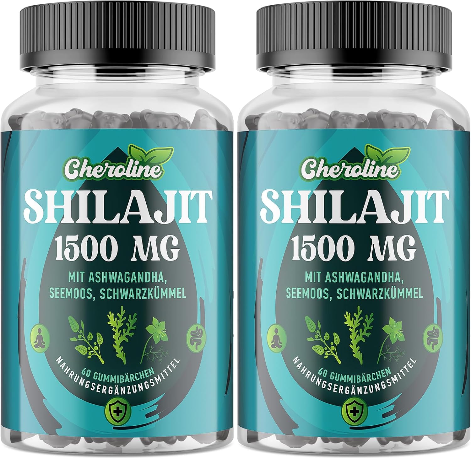 Shilajit Sea Moss en Ashwagandha Gummies 1500mg, Verrijkt met 60% Fulvinezuur en 85+ Sporenelementen, Complex met Hoge Sterkte, Handiger dan Hars, Veganistisch (60 Count (Pack of 2))