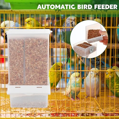 Miniatura 6 de Yaomiao 4 unidades de comederos para pájaros pequeños sin ensuciar, dispensador automático de agua para periquitos, alimentador de codornices