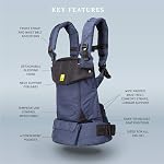 LÍLLÉbaby Serenity All Seasons 6-in-1 Ergonomic Baby Carrier, Newborn to Toddler (7 to 45lbs), Lumbar Support with Convertible Tote, Black