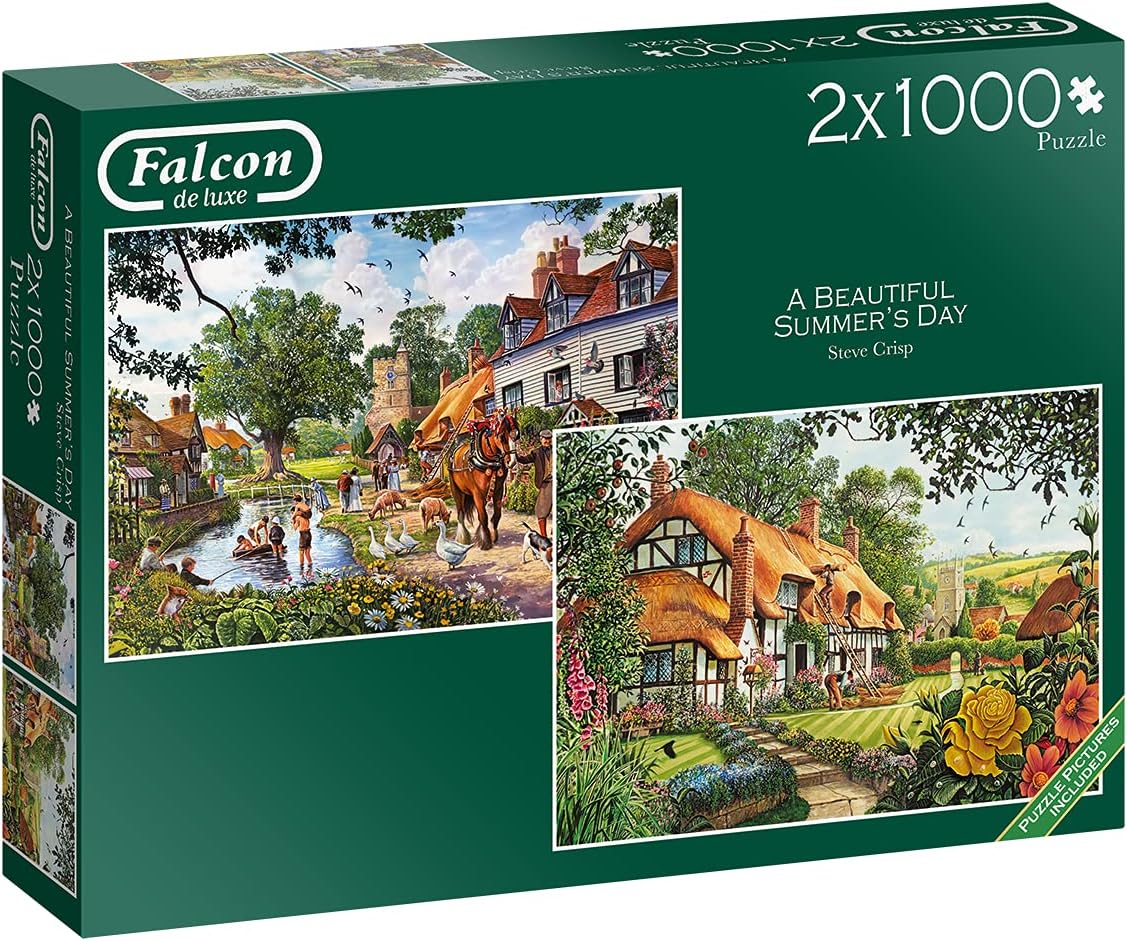Jumbo, Falcon de luxe - A Beautiful Summer's Day, Jigsaw Puzzles for Adults, 2 x 1,000 piece