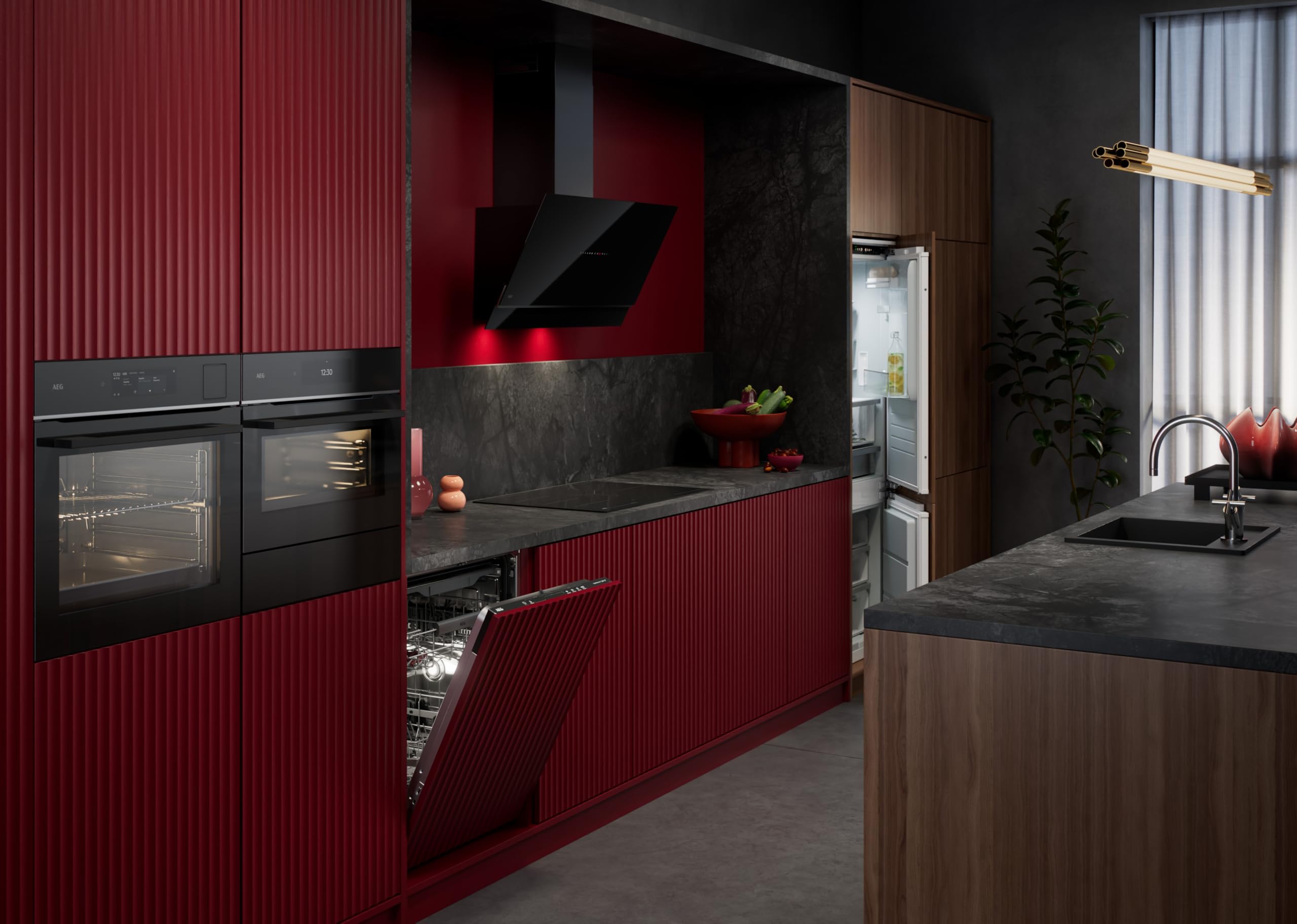 AEG Induktionskochfeld autark 60cm 4 Flex-Kochzonen Powerfunktion 14 Stufen SuperFlat Rahmen Timer Touch-Bedienung Haubenautomatik TO64IA0AXB