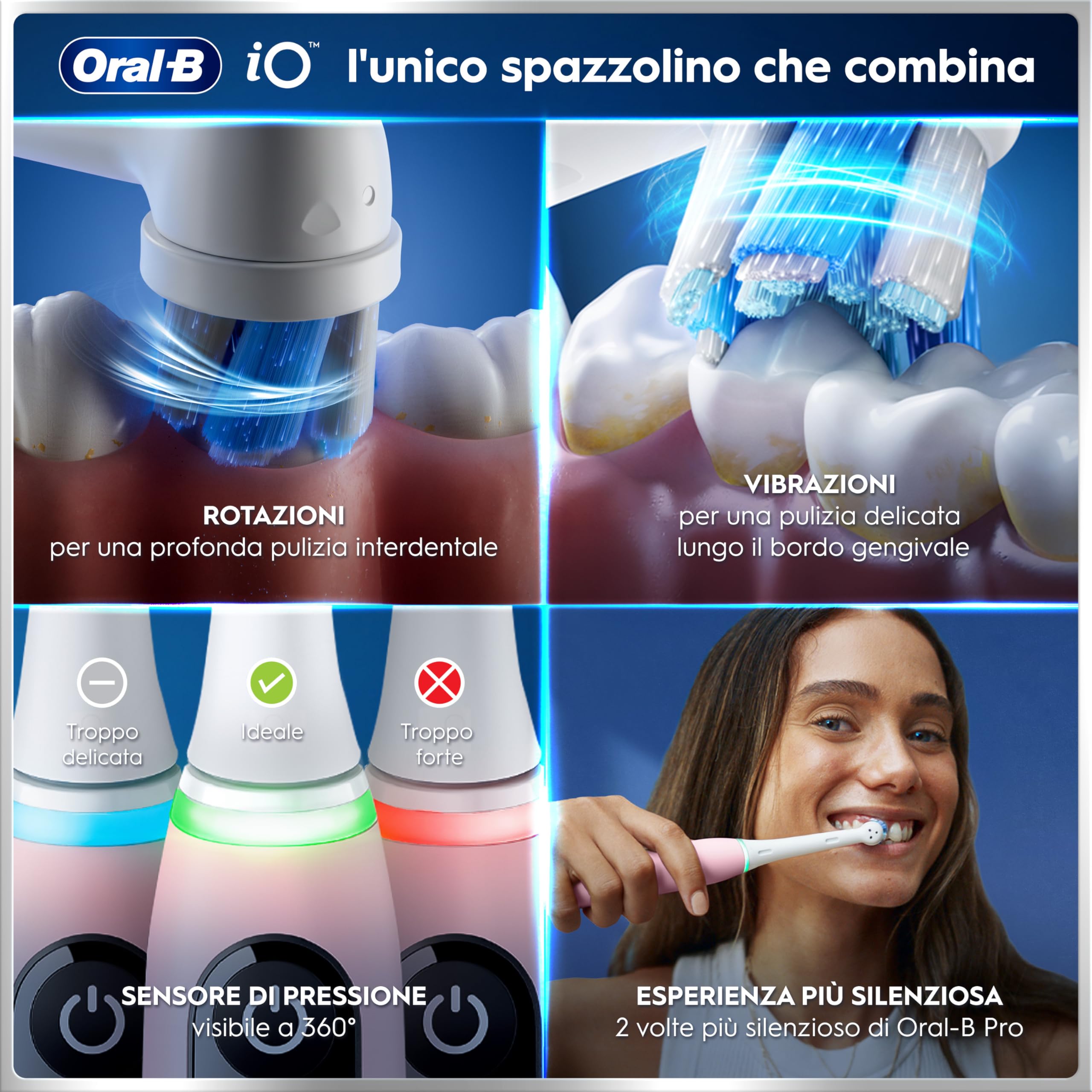 Oral-B Spazzolino Elettrico Ricaricabile iO 6N Rosa, 2 Testine Di Ricambio, 1 Custodia Da Viaggio. 1 Spazzolino