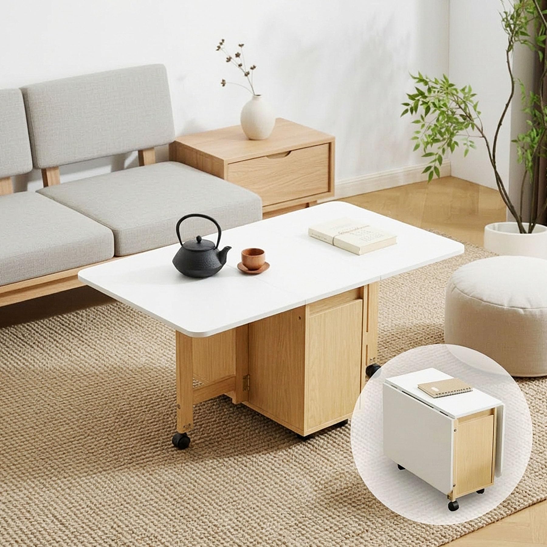 ローテーブル　センターテーブル　タイヤ　ウッド Amazon.co.jp: 折りたたみセンターテーブル 木製ローテーブル 収納付き