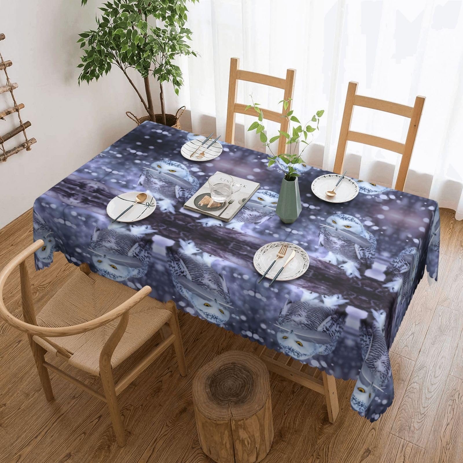 Nappe dentelle hibou arctique pour sublimer une table terne lors des repas