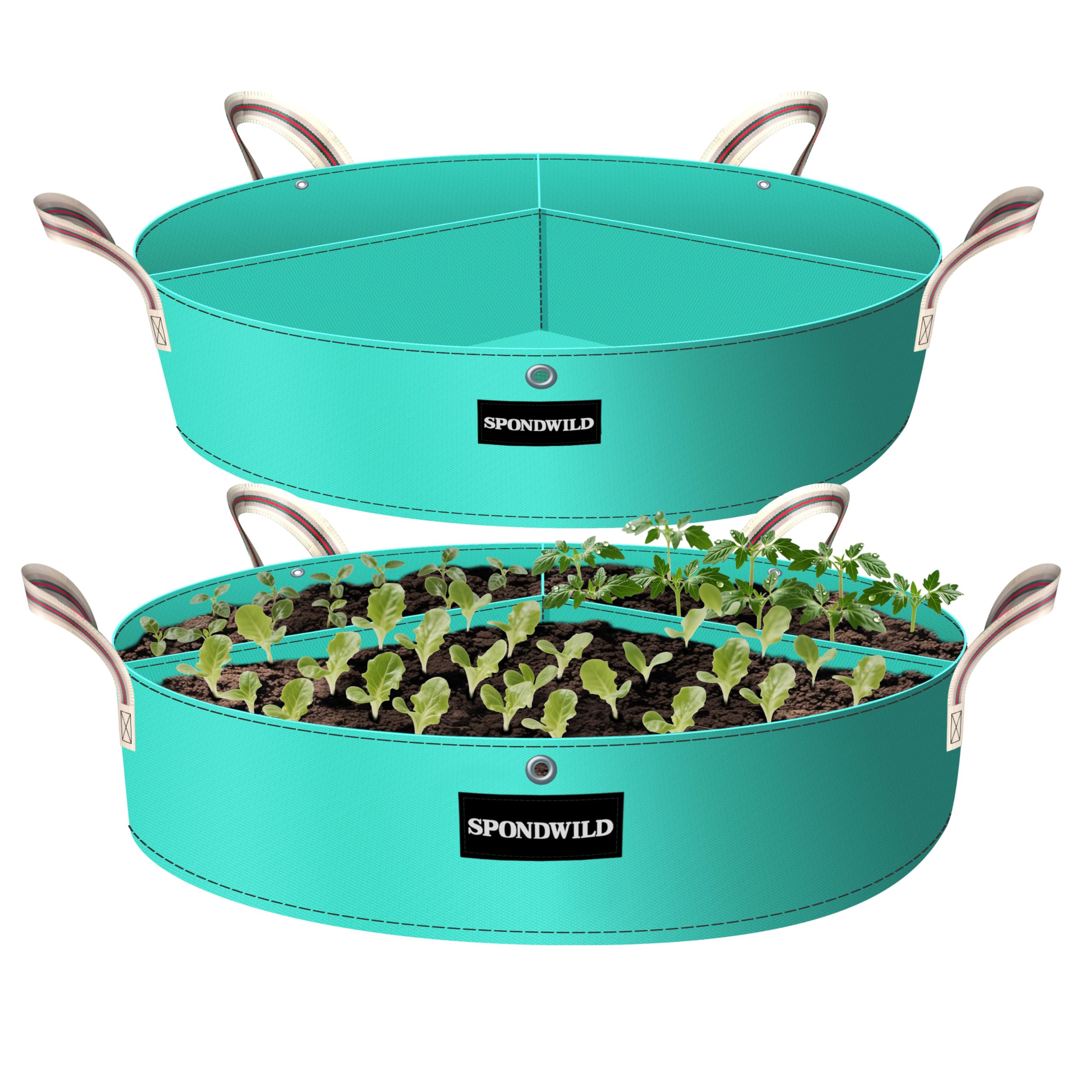 Lot de 2 Sacs de Culture 379 L 3 Compartiments, PE épais avec Trous de Drainage et Fixation, réutilisables pour Pommes de Terre, légumes et Fleurs