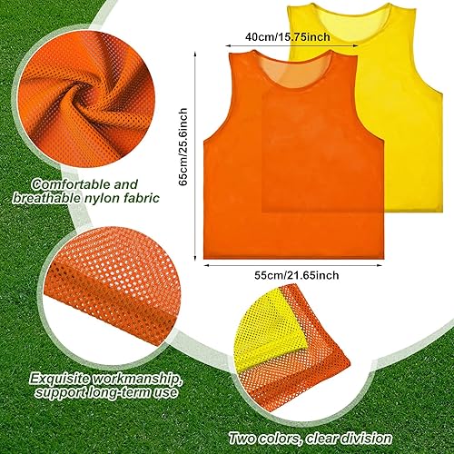 Miniatura 2 de 14 jugadores 3 bandera fútbol conjunto banderas fútbol banderas 14 nylon malla pinnies jerseys 14 cinturón de fútbol 12 conos para entrenamiento de